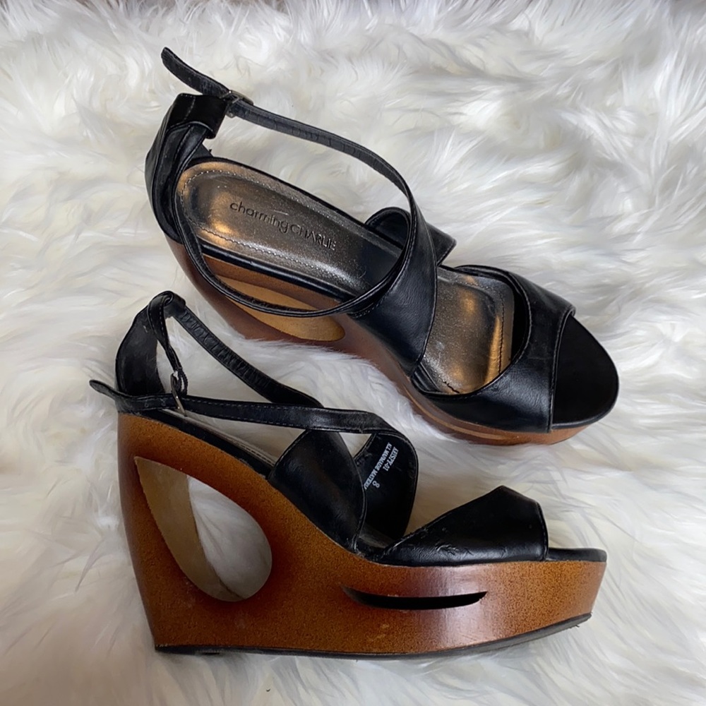 Charming Charlie Wooden wedge heels
